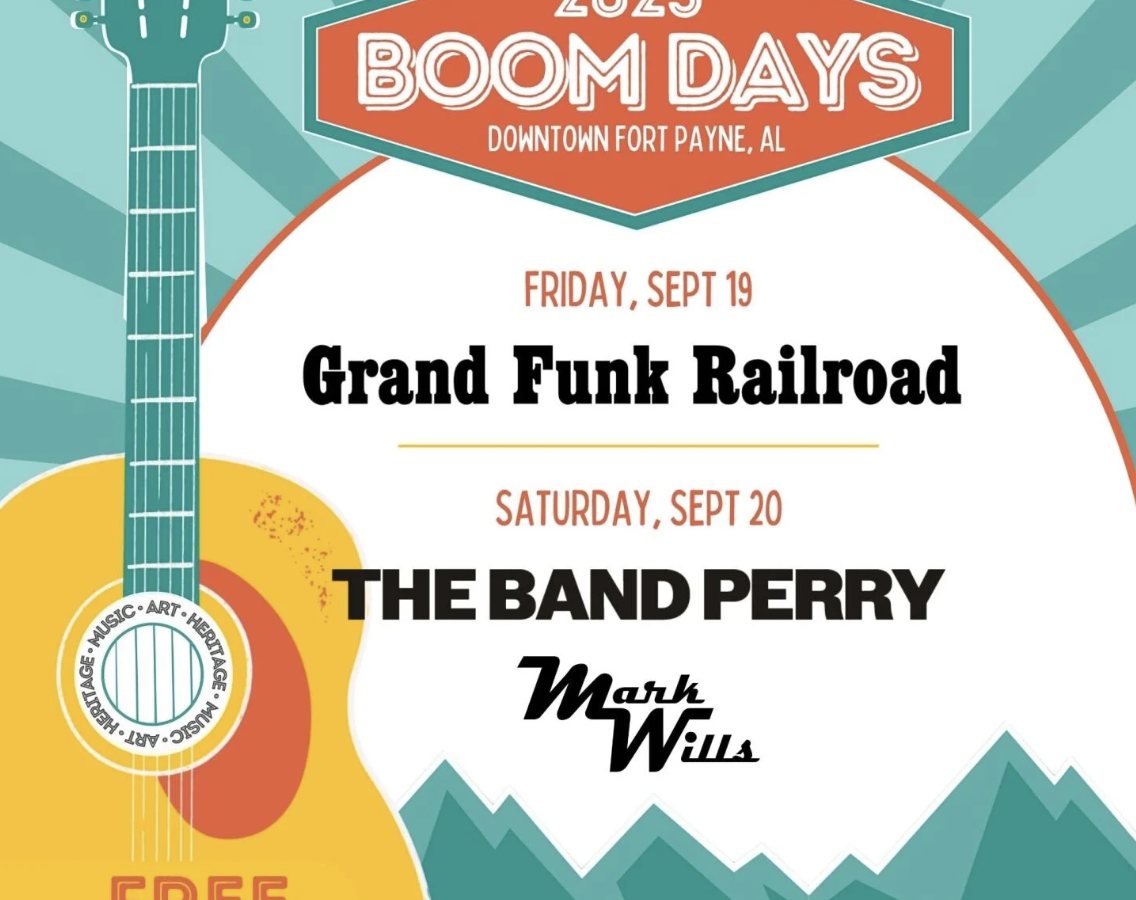Boom Days 2025 to bring Grand Funk Railroad, The Band Perry, and Mark Wills to Fort Payne